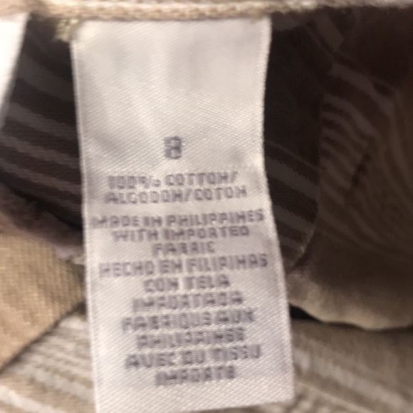 Like NEW Studio Michaela Lizwear Liz Claiborne. Jeans white tan stripped Capri 8 - Picture 12 of 12